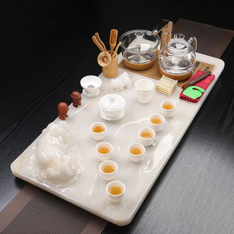 

Pot Serving Tea Tray Accessories Decorative Luxury Marble Trinket Tea Tray Living Room Hospitality Bandejas Home Decorationgs