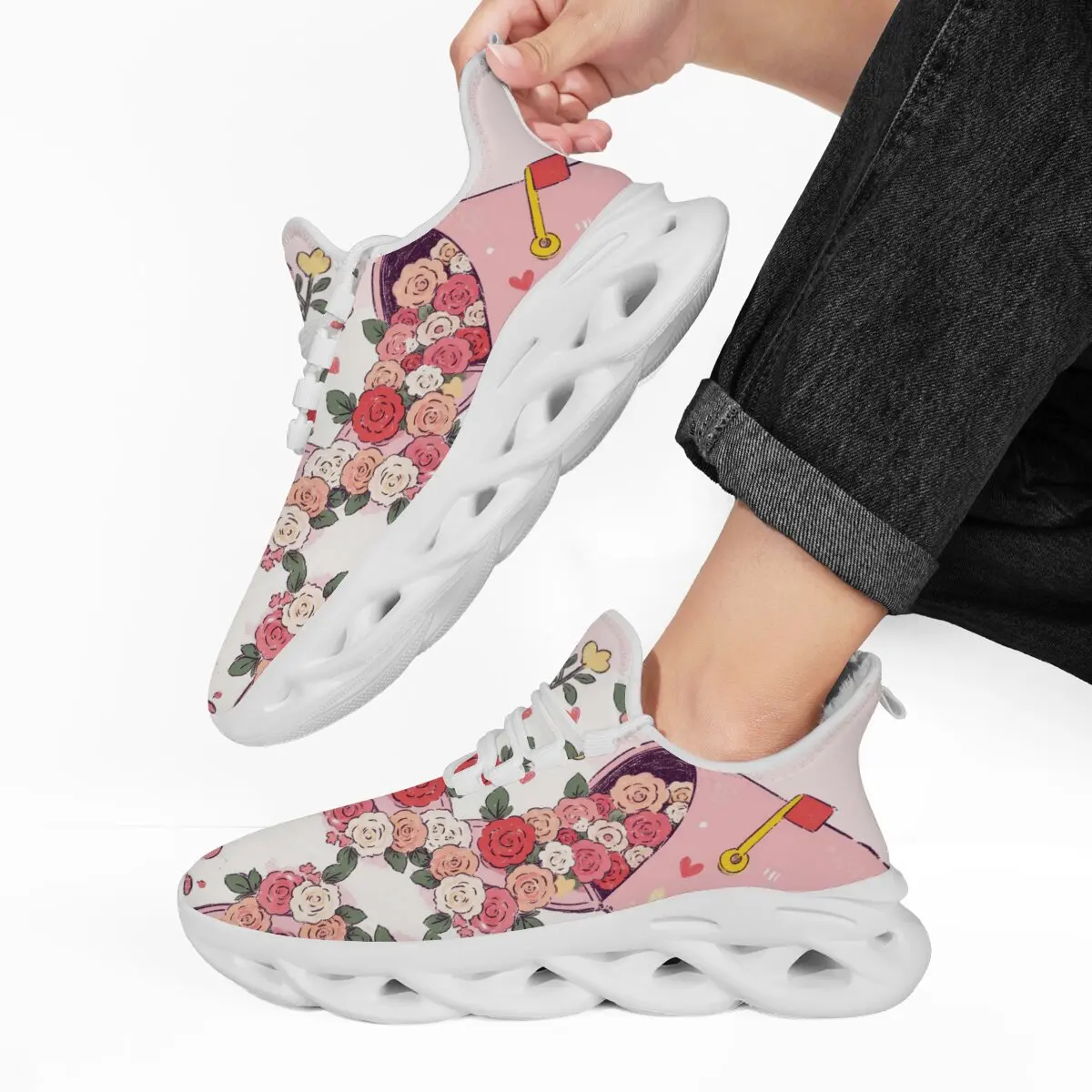 

New Winter Men Running Shoes Cute Rose Flower Mailbox Print Fleece Lined Sneakers Outdoor Sports Running Sneakers for Boys Kids