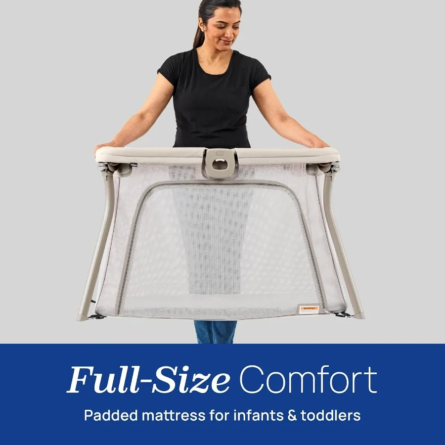 Alfa Lite Leichter Reise-Spielplatz, tragbarer Laufstall für Babys und Kleinkinder, Snap-Open/Compact Fold-Design, 13 Pfund, Baby Tra