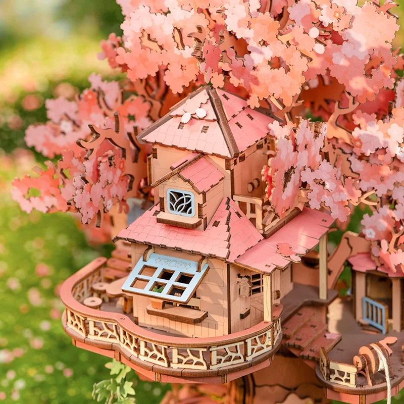 مكتبة Dreamy Blossom DIY، مجموعة منزل خشبية مصغرة ثلاثية الأبعاد، هدية فريدة لمحبي الكتب وجميعها #3