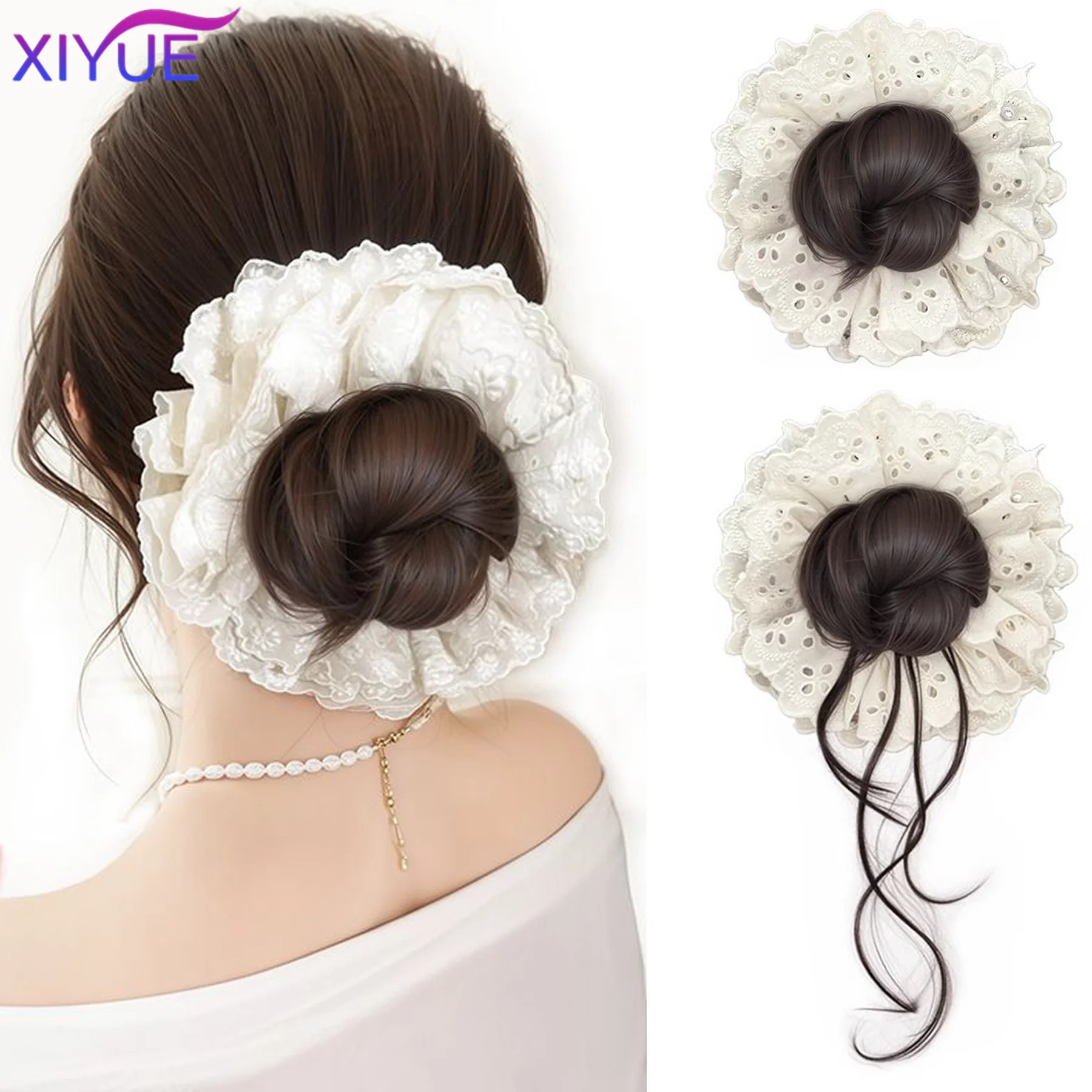

Women's Synthetic Wig Simulation Flower Low Meatball Head Clip-on Wig Bag Matching Dresses Gentle Wigs Hair Accessories Fashion
