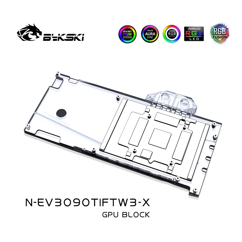Bykski N-EV3090TIFTW3-X GPU استخدام كتلة المياه لبطاقة الفيديو EVGA RTX3090TI FTW3 ULTRA / غطاء كامل كتلة المبرد النحاس الأكريليك