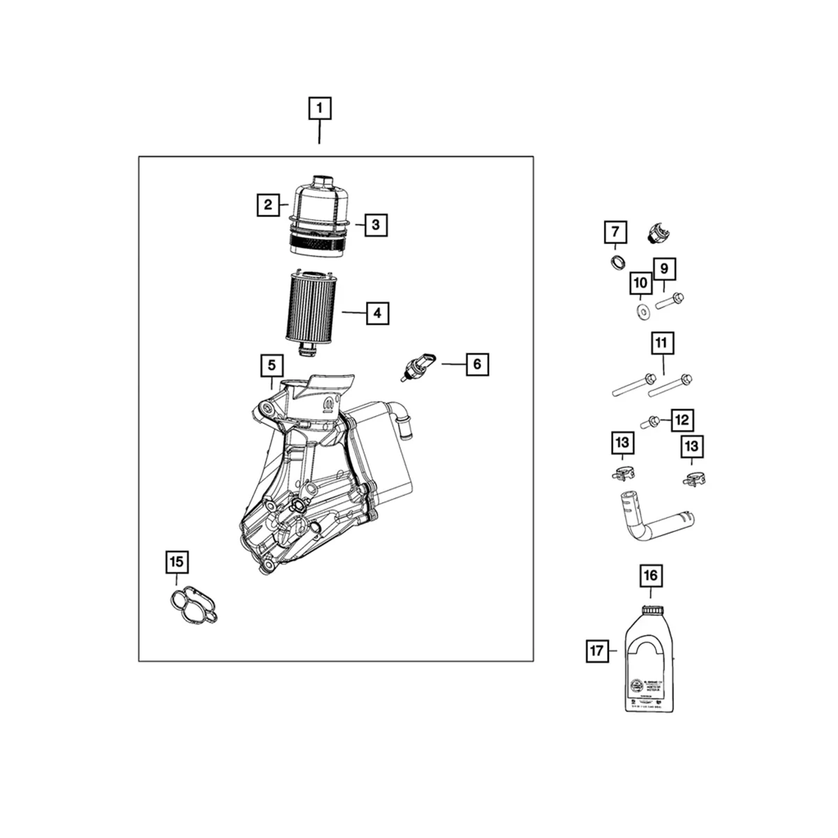 1Pcs Car Engine Oil Filter for Jeep Gladiator Wrangler JL RAM 1500 2020 2021 68507598AA 68498720AA Oil Filer Housing Cap