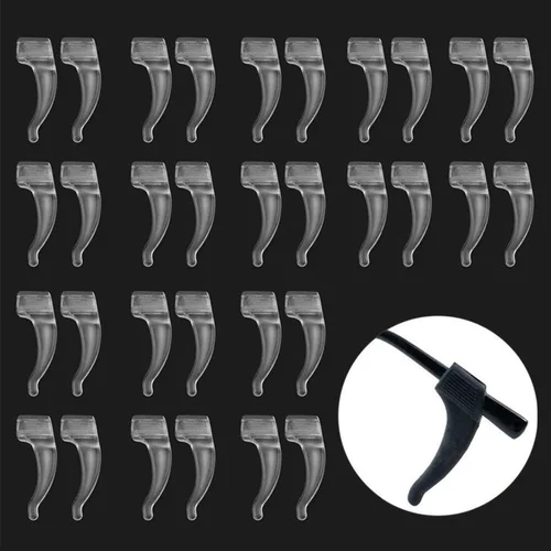 Imagen 2 del producto Gafas antideslizantes transparentes de silicona para mujer, ganchos para las orejas antideslizantes, marco de auriculares, sujetadores de manga, soportes para gafas anticaída, 10/40 Uds.