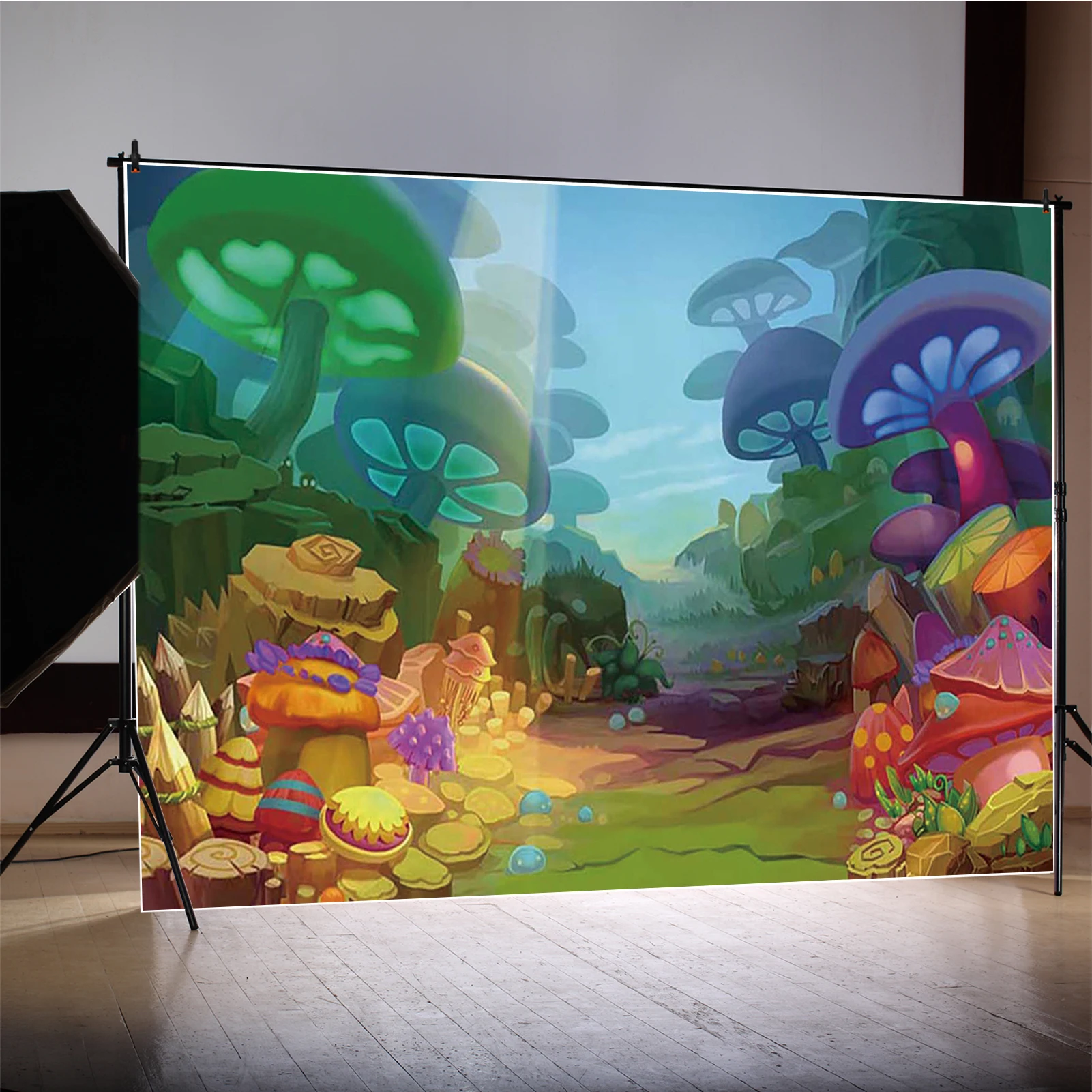 MOON.QG خلفيات فطر الغابة المسحورة لكتب التصوير الفوتوغرافي خلفية القلعة زينة عيد الميلاد صورة المتصل ملصق الجدار