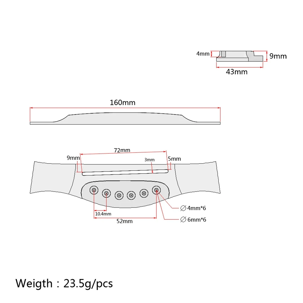 

Rosewood Acoustic Bridge Replacement Slotted 34 36 38 Inch Folk Guitar Parts Pre Drilled Vintage Look Guitar