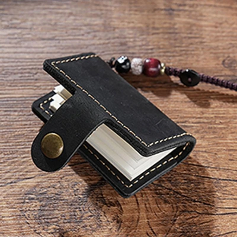 Small Leather Journal Pocket Notebook Writing Pad 2.4x1.57Inch 64 Pages Unlined For Writing Sketching And Note Taking  D2RC