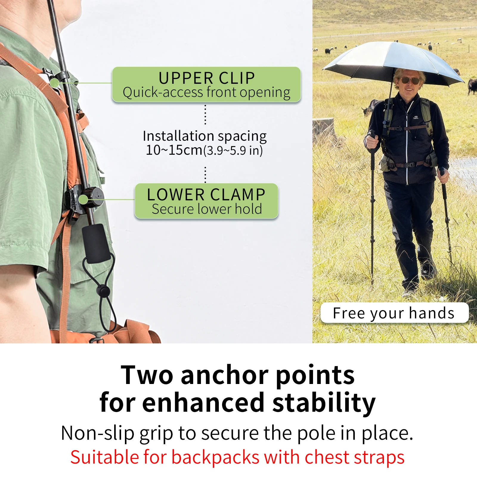 AIR BY TOP Ultralight Outdoor Hiking Umbrella with Carbon Fiber Frame,Rain and Sunscreen Dual-Use,for Hiking and Mountaineering