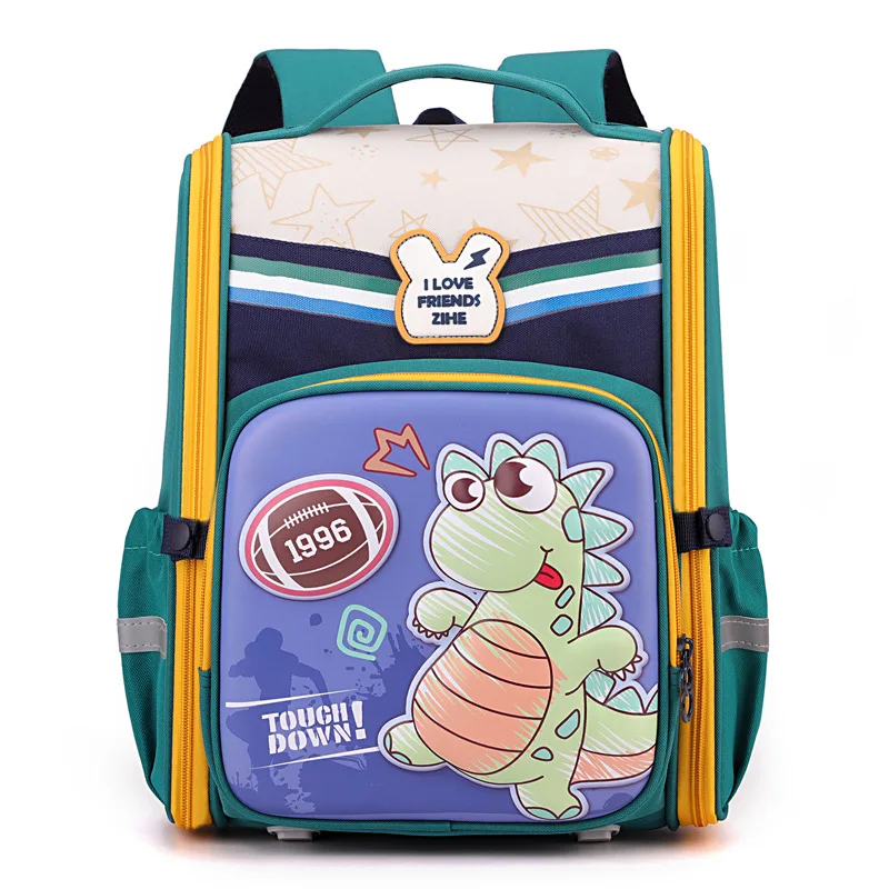 Mochila escolar ortopédica para estudiantes adolescentes, bolsa de hombro doble, ligera, impermeable, dinosaurio, nuevo diseño