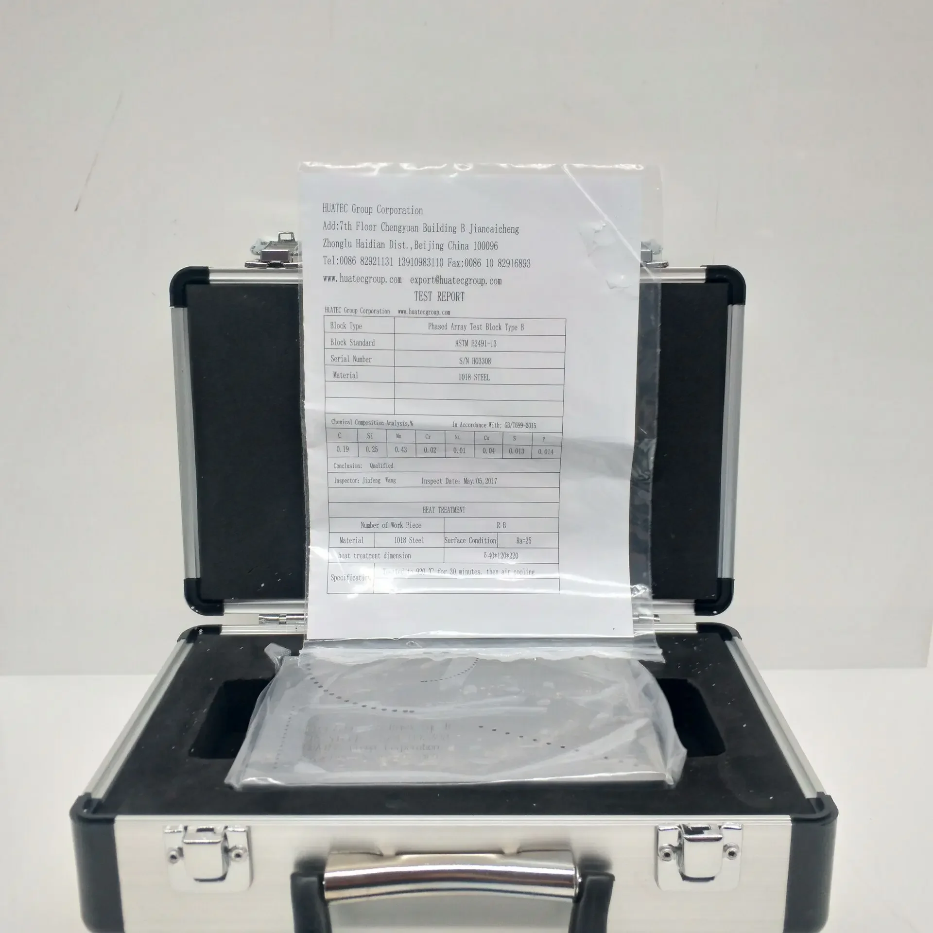 ASTM E2491-2013 국제 표준 위상 배열 교정 블록 A & B 1018 스틸, 공장 직접 공급