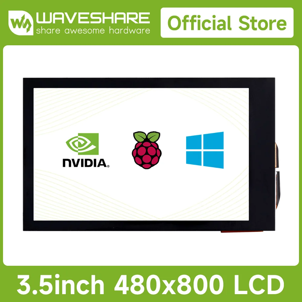 Picture 3: Waveshare 3.5inch IPS Capacitive Touch LCD Display for Raspberry Pi/Jetson Nano/PC, 5-Point, 480×800, USB Type-C