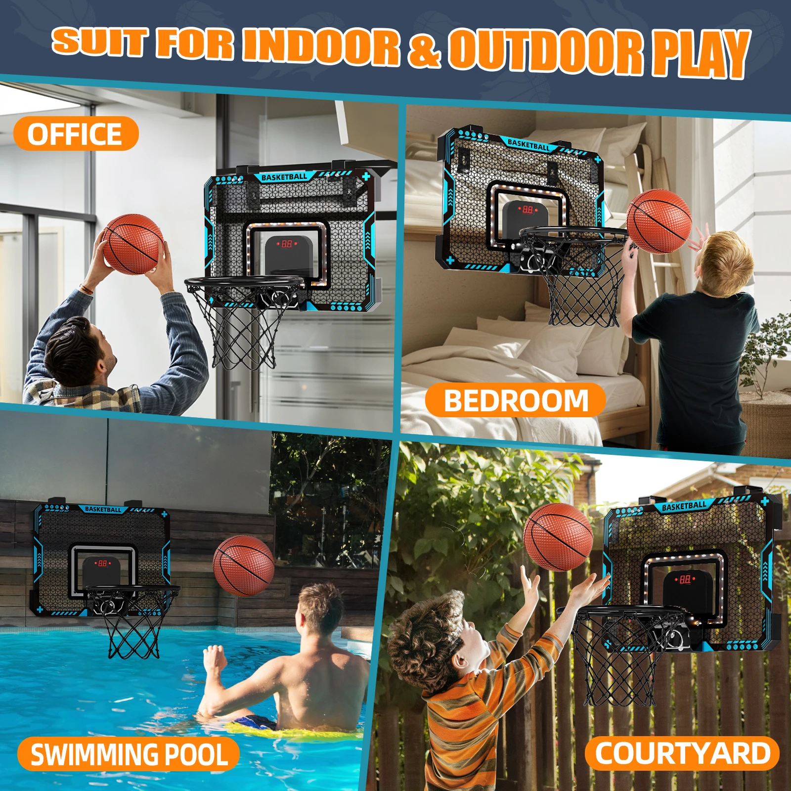 Basketball frame shooting wall mounted non perforated children\'s small basketball frame indoor and outdoor children\'s shooting m