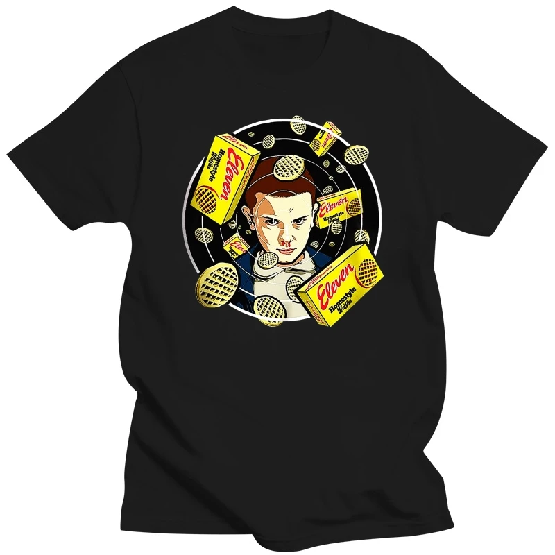 Eleven Waffles T-Shirt Stanger Things Poster Inspired Eggo Demogorgon Tee H12 Cartoon T Shirt Men Fashion New Unisex Tshirt