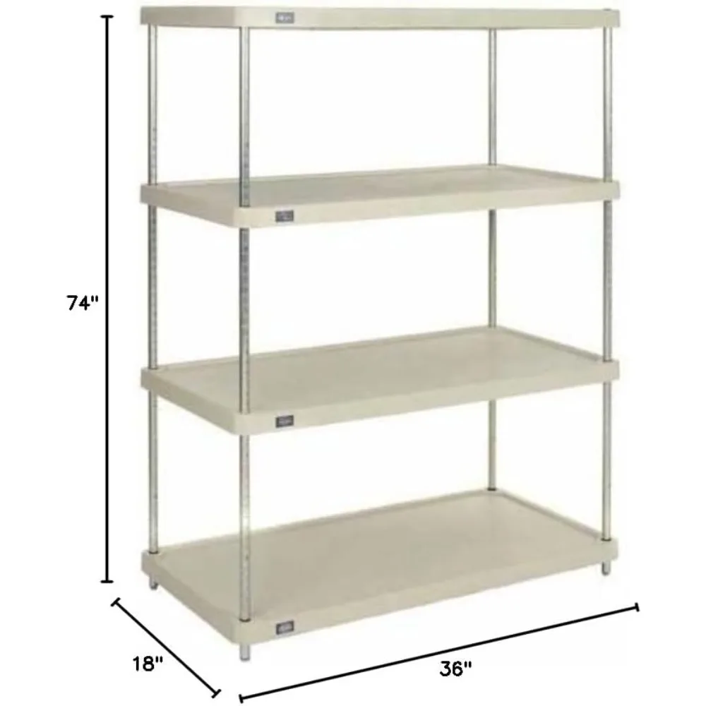 وحدة رفوف بلاستيكية صلبة مع 36 عرضًا، 18 عمقًا، 74 ارتفاعًا - حل تخزين متين للمنزل والمكتب #2