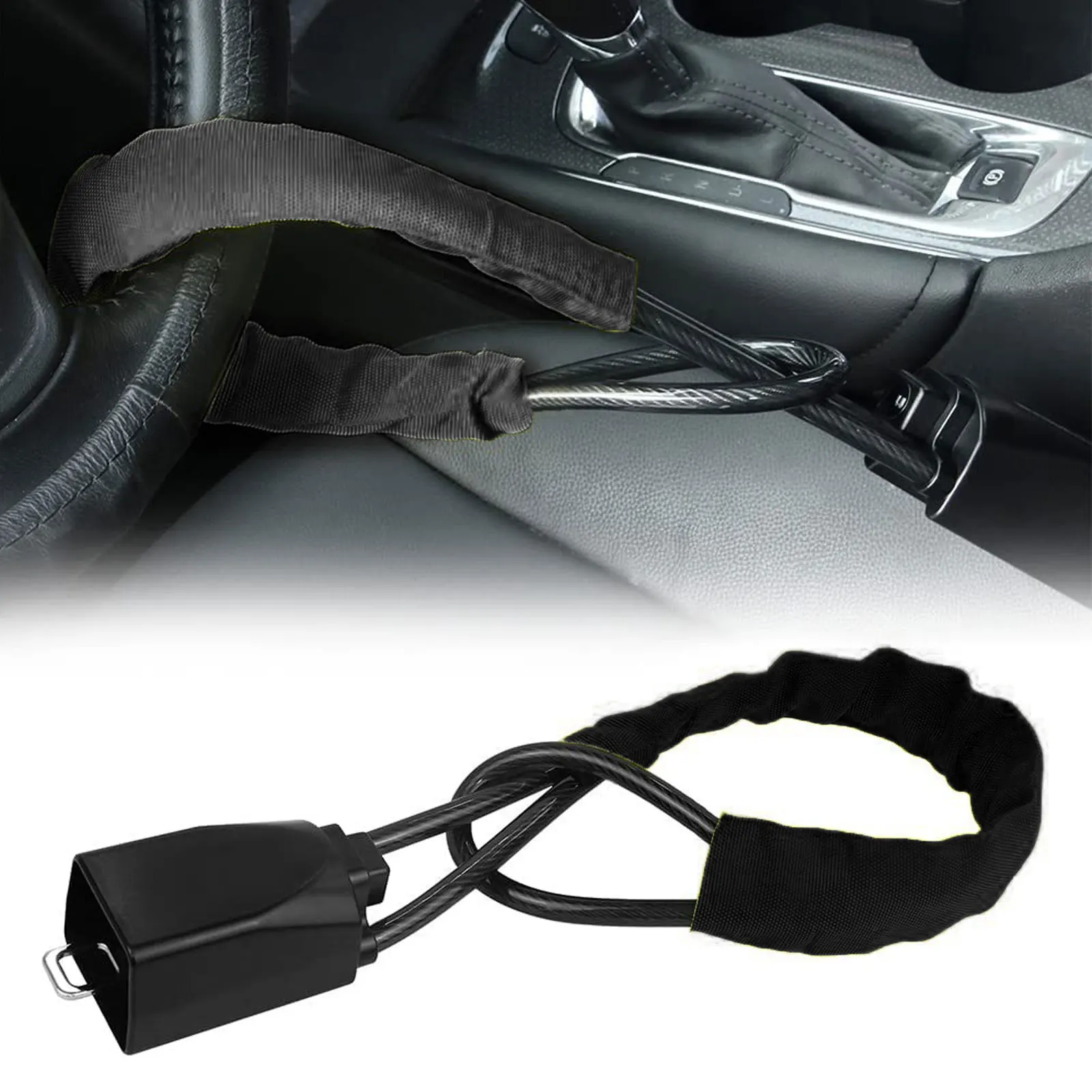 

Steering Wheel Lock Seat Belt Lock Universal Anti Theft Car Device Car Lock Car Theft Prevention with 2 Keys