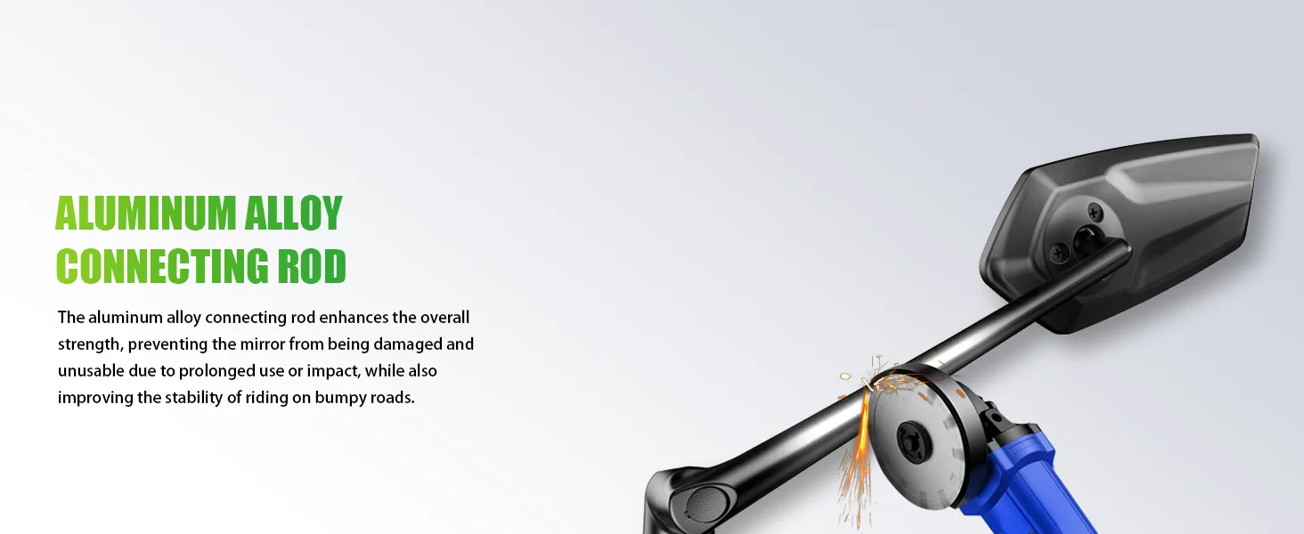 RBRL Wide Angle Bike Mirror Handlebar Ultra Clear Left Right Rearview Mirror with Extended Mirror Arm for Electric Scooter