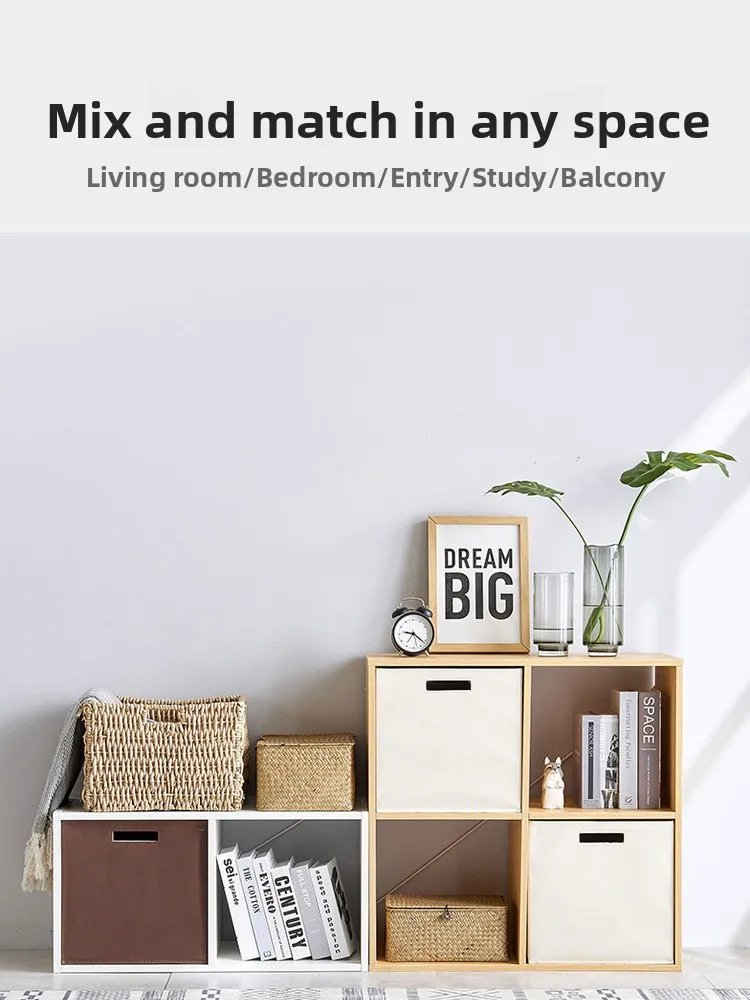 

30*30cm Square School Nursery Storage Box Organizer Cabinet Foldable Divided Storage Bin for Books Jewelry Cards Cotton