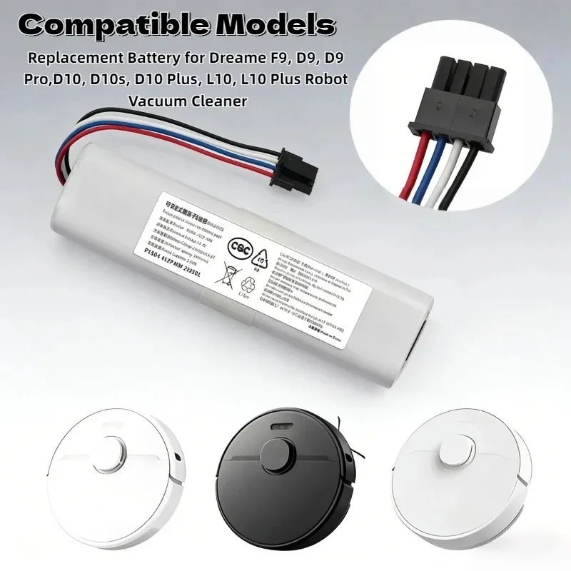 

14.4V 5600mAh High Capacity Rechargeable Replacement Battery for F9 D9 L10 Pro Plus RLS3 RLS5 RLS5L RLS5D Robotic Vacuum Cleaner