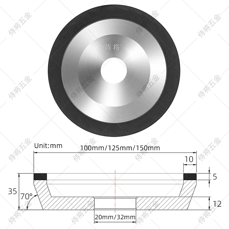 11A2 SDC Diamond Resin Grinding Wheel Cup Grinder Disc For Carbide Ceramics Universal Grinder Tool 100/125/150mm Customizable