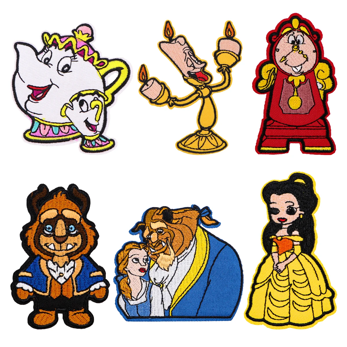 

Fairy Tales Embroidered Patch Candle Patches On Clothes Monster Iron On Patches For Clothing DIY Patch Stickers Gifts 6pcs/set