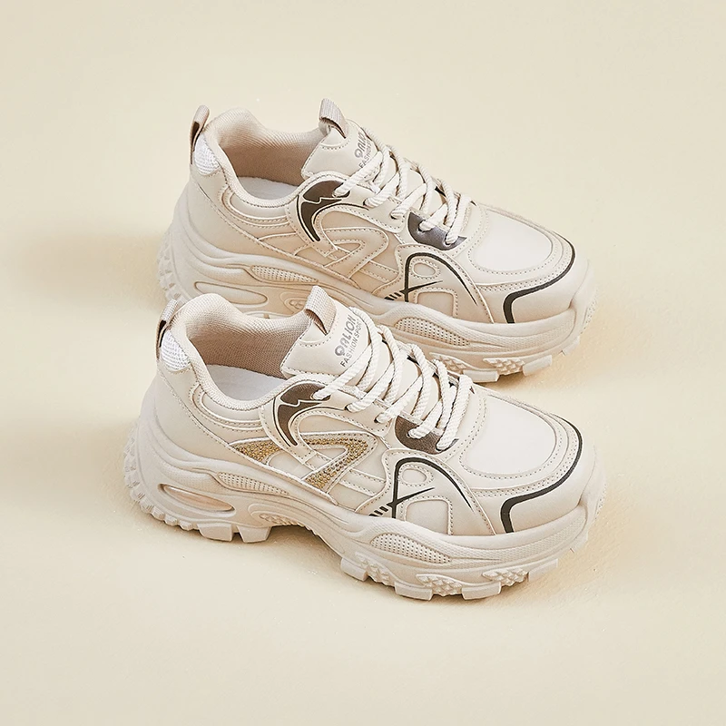 Thick Sole Clunky Sneakers Comfortable Women Running Shoes Outdoor Fitness Platform Sneakers Fashion Casual Walking Trainers New