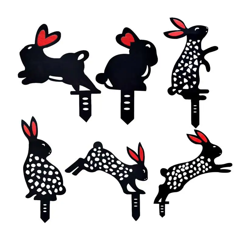 2D อะคริลิคกระต่าย Stake รูปแบบ Silhouette สัตว์ที่สมจริง Yard Art Bunny รูปปั้นตกแต่งกลางแจ้งสำหรับสนามหญ้าลานสวน