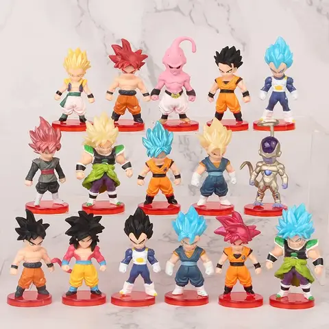 8/16/21pcs Dragon Ball Z Set Super Son Goku Vegeta Broly Bu Action Figure Anime Figurine Ultra Instinct Modello Regali Giocattoli