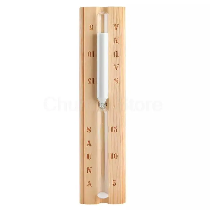 

Wooden Sauna Hourglass Wall Mounted Rotating 15mins Sandglass Clock Timer For Sauna Room