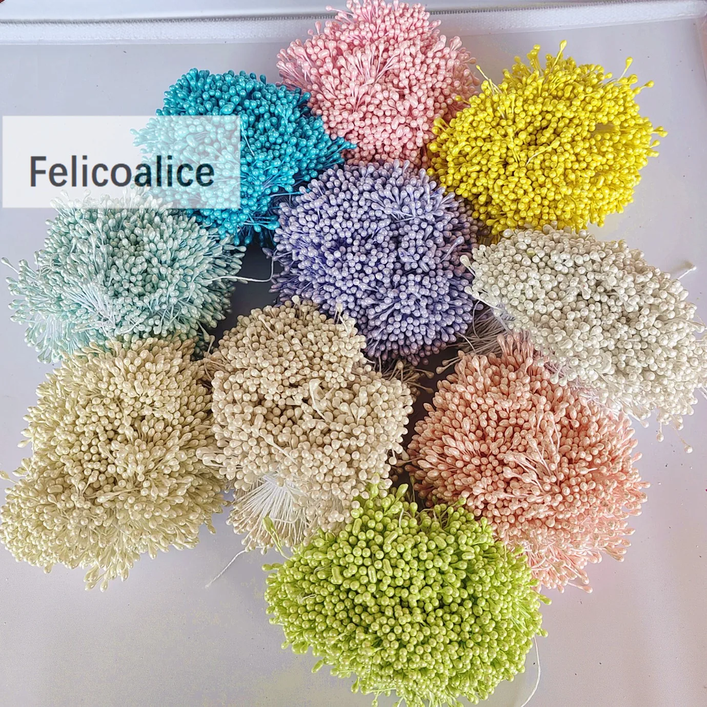 3mm 300pcs Pearl Flower Stamen Pistil Cake Decoration For DIY Double Heads Artifical Floral Stamen For DIY Wedding Decoration