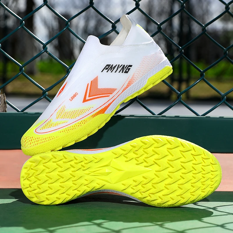 Linghuojian Football Shoes Summer Dopamine Adult Unisex Tf Cleats Laceless Lightweight Breathable Artificial Turf Training Shoes