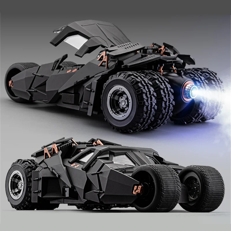 1/18 Classic Movie Car 2008 Batmobile Alloy Concept Bat Sports Car Model Diecast Metal Toy Race Car Model Sound Light Kids Gifts