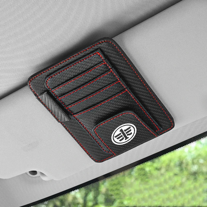 Автомобильный солнцезащитный козырек для хранения карт, сумка для очков, держатель для карт IC для FAW J6 X40 V2 R7 F1 V5 X80 B50 V70 D60 V80 B70 N5 N7 B30 T33 Автомобильный солнцезащитный козырек для хранения карт, сумка для очков, держатель для карт IC для FAW J6 X40 V2 R7 F1 V5 X80 B50 V70 D60 V80 B70 N5 N7 B30 T33