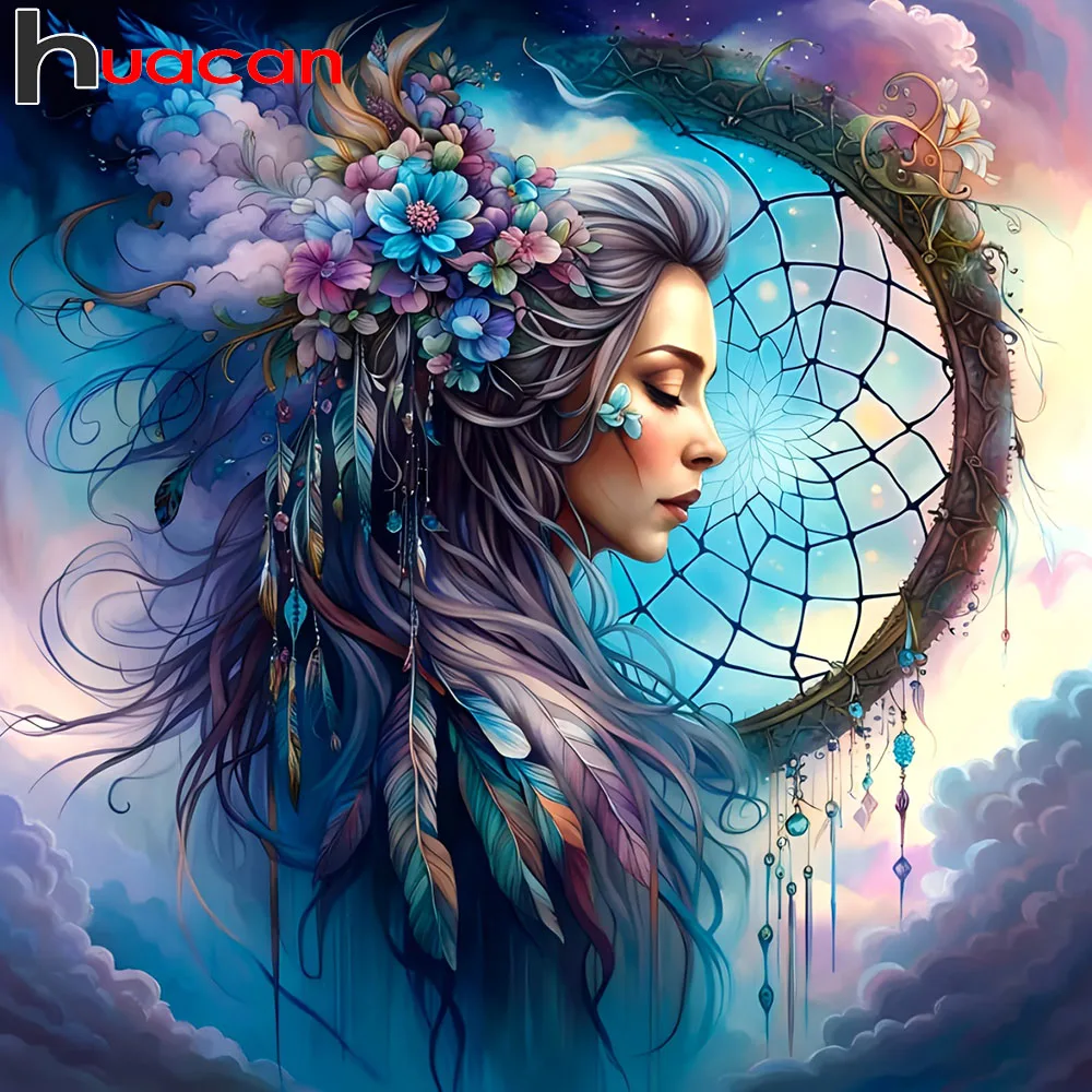 Huacan 5D Diamantmalerei Frau mit Strass Vollquadratisch Rund Stickerei Sonderangebot Kunst Neuheiten Heimdekoration