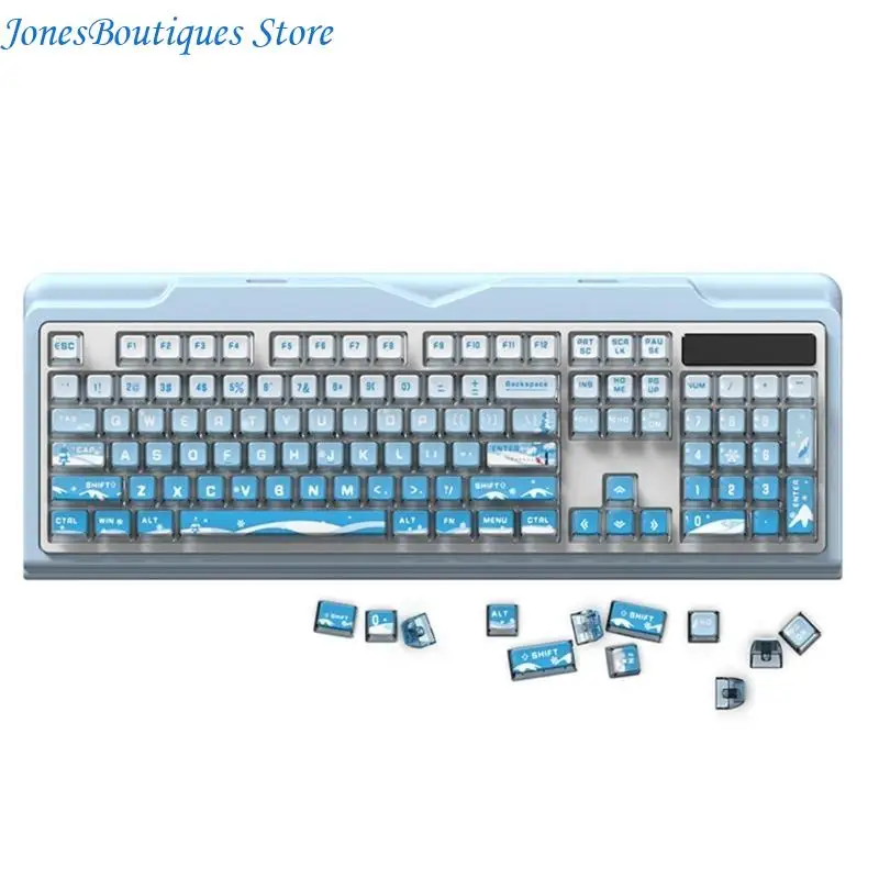 

Translucent Keycap Set Height Snow Pattern Backlit Keycaps for Mechanical Keyboards Gamers and Typists W8KE
