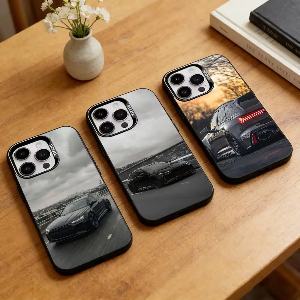 

RS6 Avant Car Phone Case For iPhone 17,16,15,14,13,12,11 Plus,Pro Max,XS,Colored Silver Plated Inside Cover