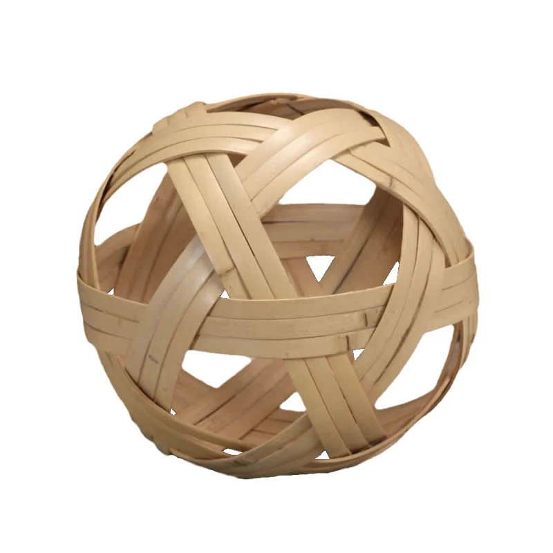 레트로 쿠주 볼 댄스 공연 소품 전통 중국 대나무 축구공 수제 대나무 직조 축구공 1개