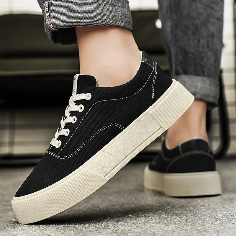 Men's Casual Canvas Shoes Four Seasons New Breathable Light Soft Sole Comfortable Board Shoes Fashion Versatile Walking Sneakers