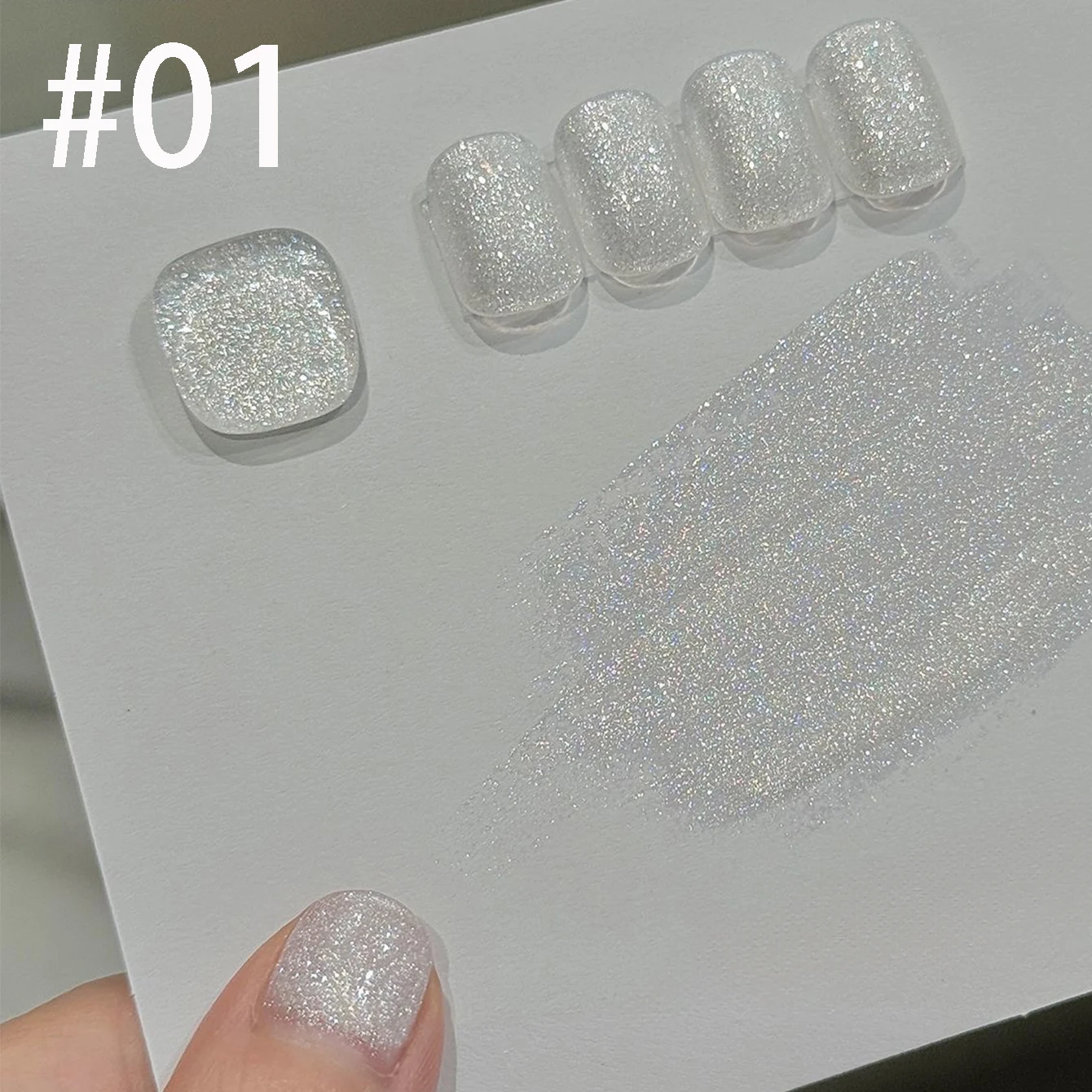 MIANEL 12ML Weißer Nagellack Jimeng Hochzeitskleid Feiner Glitzer-Gel-Nagellack Super Glänzender Glitzer-Nagellack für Nagelkunst-Salon – Detail 19