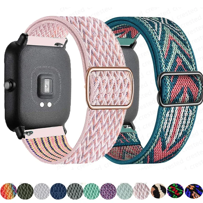 

Ремешок 20 мм/22 мм для Amazfit GTS 4/2/2e/3/GTS2 Mini/GTR/4/3/Pro/GTR2/42 мм/stratos, нейлоновый эластичный браслет для часов, ремешок Amazfit bip