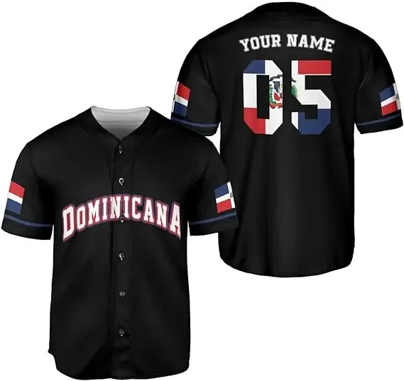 Dominican Republic Custom Name Baseball Shirt, Unisex Shirt For Men Women Men\'s Shirt Casual Shirts Hip Hop Tops