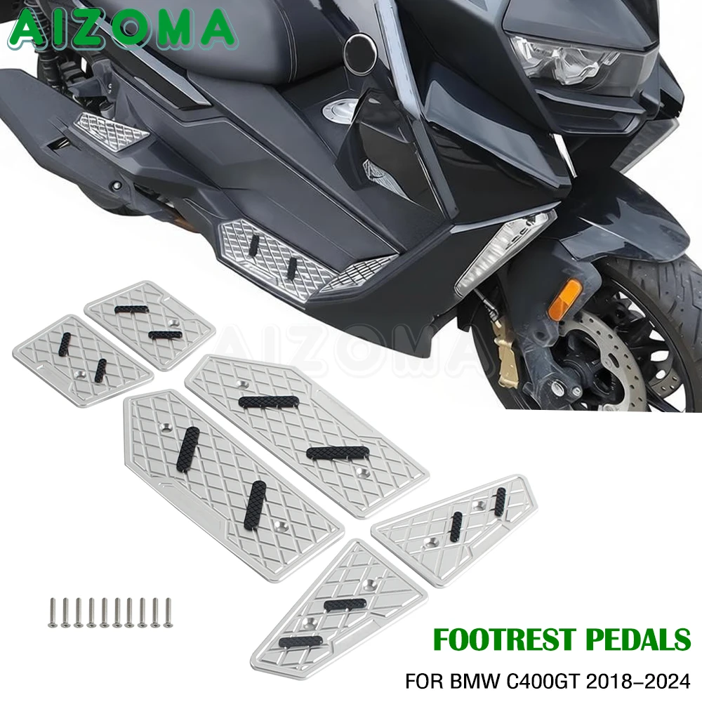

Motorcycle Footrest Pedals For BMW C400GT 2018 2019-2024 Anti-Slip Front Rear Foot Pegs Plate Aluminum Pedal Skid Proof Footrest