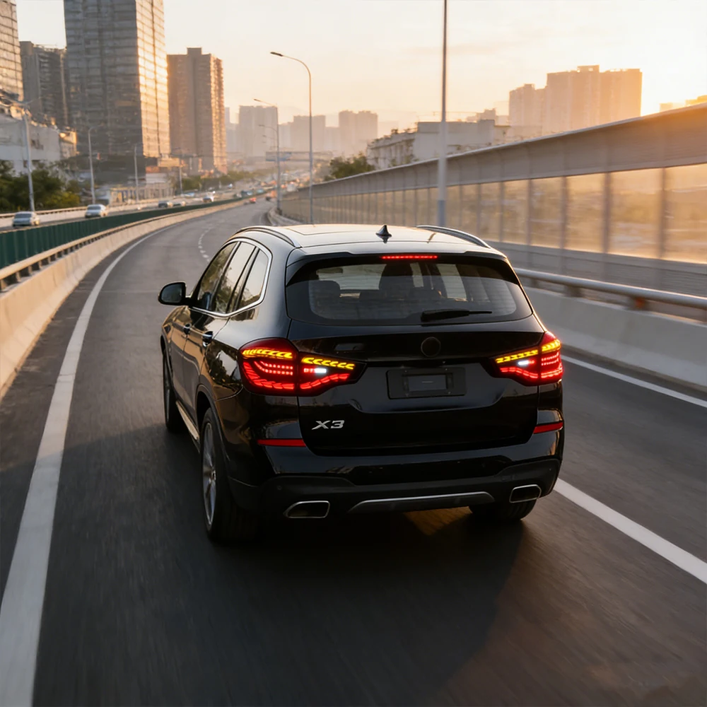 

Для BMW X3 G08 2018-2021: Светодиодные задние фонари в стиле «Драконья чешуя» с динамическим сканированием и последовательным сигналом поворота, Plug and Play