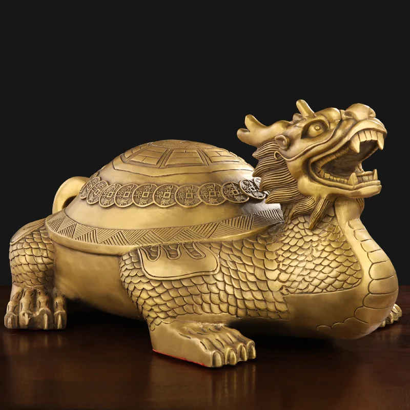 

Money Dragon Turtle Crafts Relocation And Opening Decoration Gossip Dragon Turtle Living Room Office Decor Brass Dragon-Head Tor