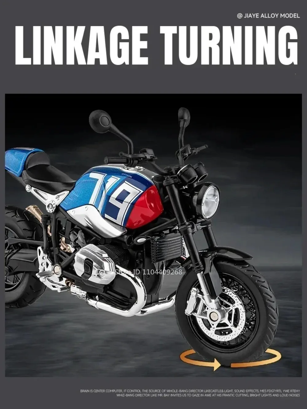 1:12 R Nine T Kawasaki KX450 Motorrad Modell Spielzeugauto Stoßdämpfung Rad Lenkmotor Modelle Spielzeug Beste Geschenke für Jungen – Detail 6