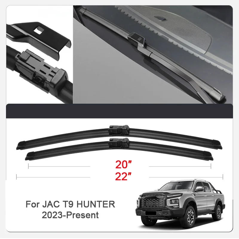 2PCS Car Blade Windshield Rubber Wiper For JAC Sei4 Pro JS4 Sei6 Pro JS6 Sei7 Pro JS7 E10X E30X J7 JS8 X8 PLUS T6 T8 T9 Hunter