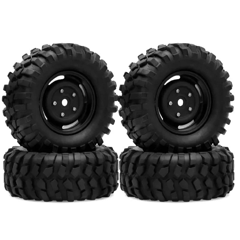 

1.9 Inch RC Crawler Tires & Rims Set for SCX10 D90 TRX4 - 95mm Soft Rubber Treads with Deep Lugs 12mm Hex - Unbonded
