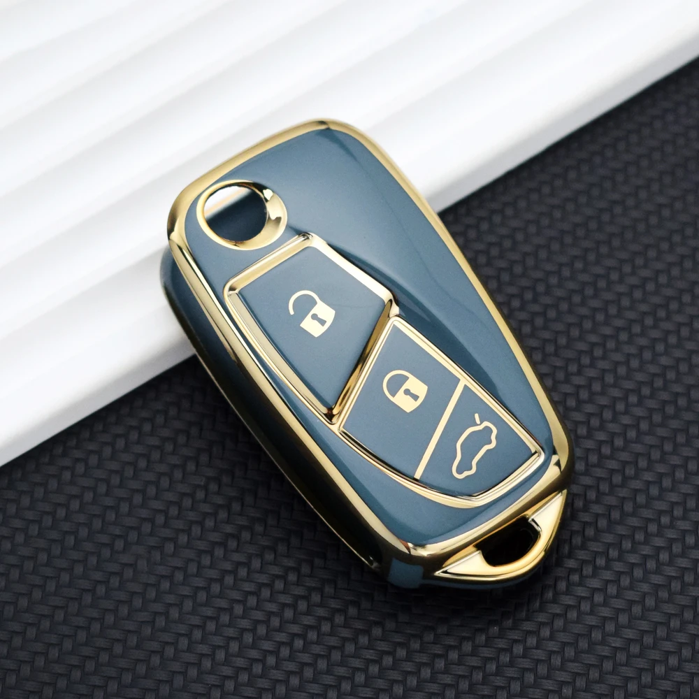 TPU 3 Buttons Car Key Case Cover for FIAT Panda Stilo Punto Doblo Grande Bravo 500 Ducato Minibus Key Shell Fob