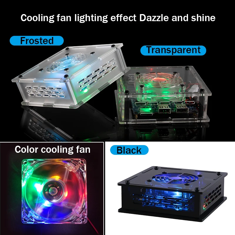 Acrylic Cooling Shell Video Game Console Modification DIY Manual Assembly with Color Cooling Fan Suitable for X Pro / X Pro max