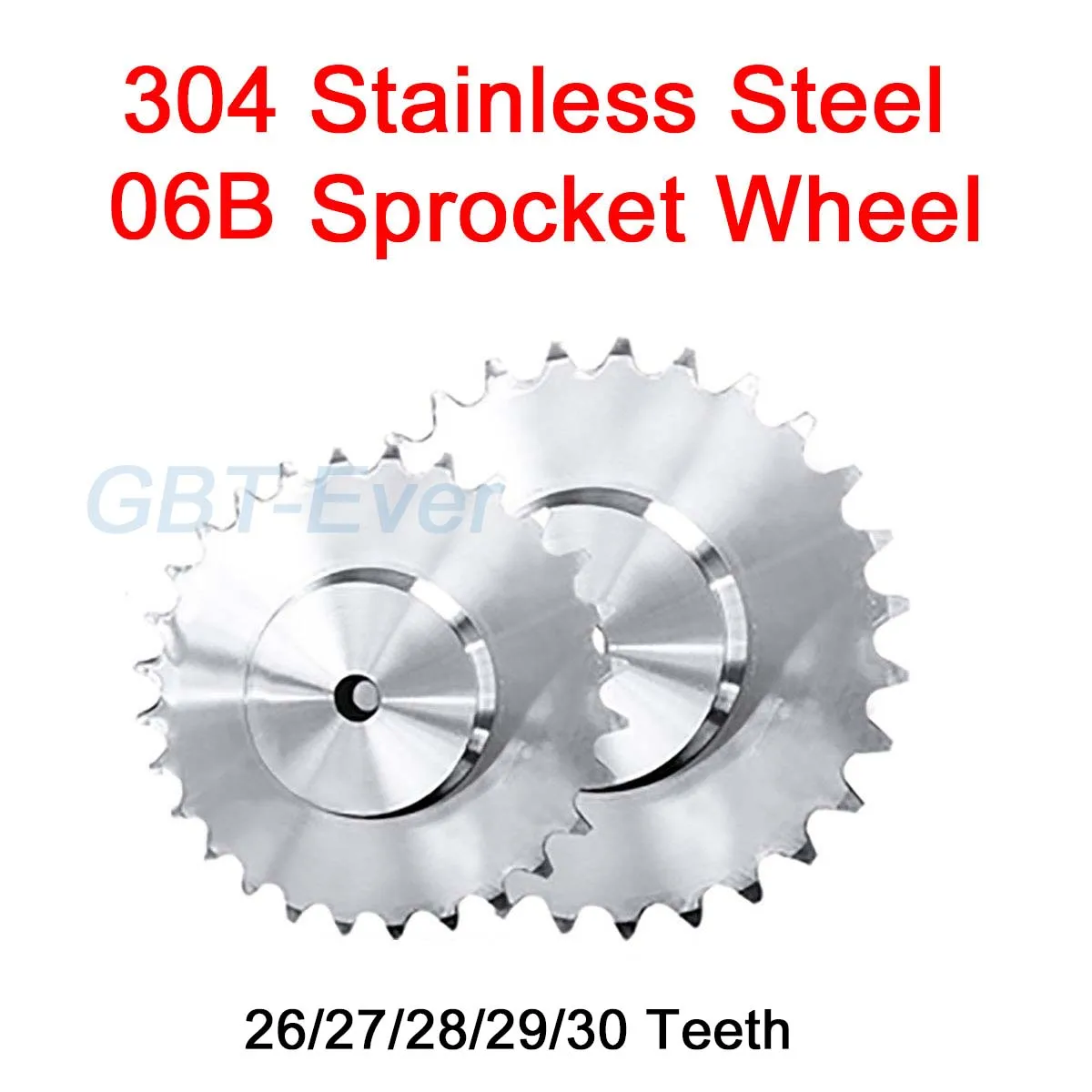 

1Pcs 26T-30T 06B Sprocket Wheel for Roller Chain 26/27/28/29/30 Tooth 304 Stainless Steel Gear Drive Sprockets Wheel with Steps