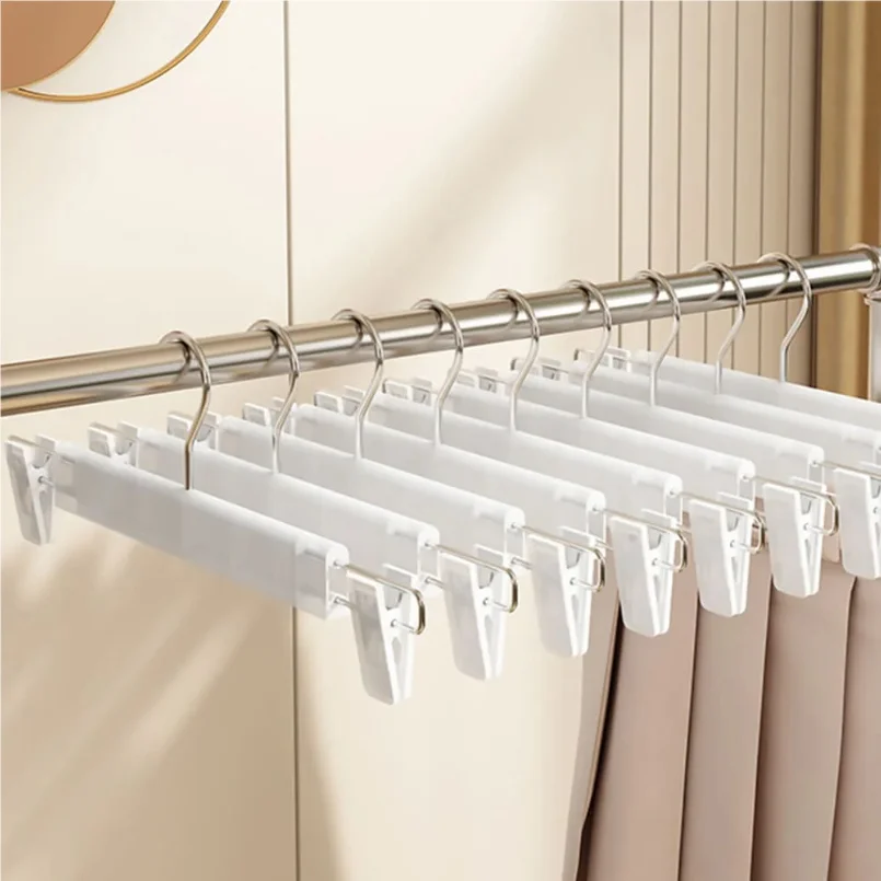 

[10 Set] Non-Slip Pants Hangers, Pants Clips, Rotating Hook, Iron-Coated Bottom Garment Hangers, Clothes Hangers.